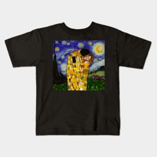 the kiss under the starry night Kids T-Shirt